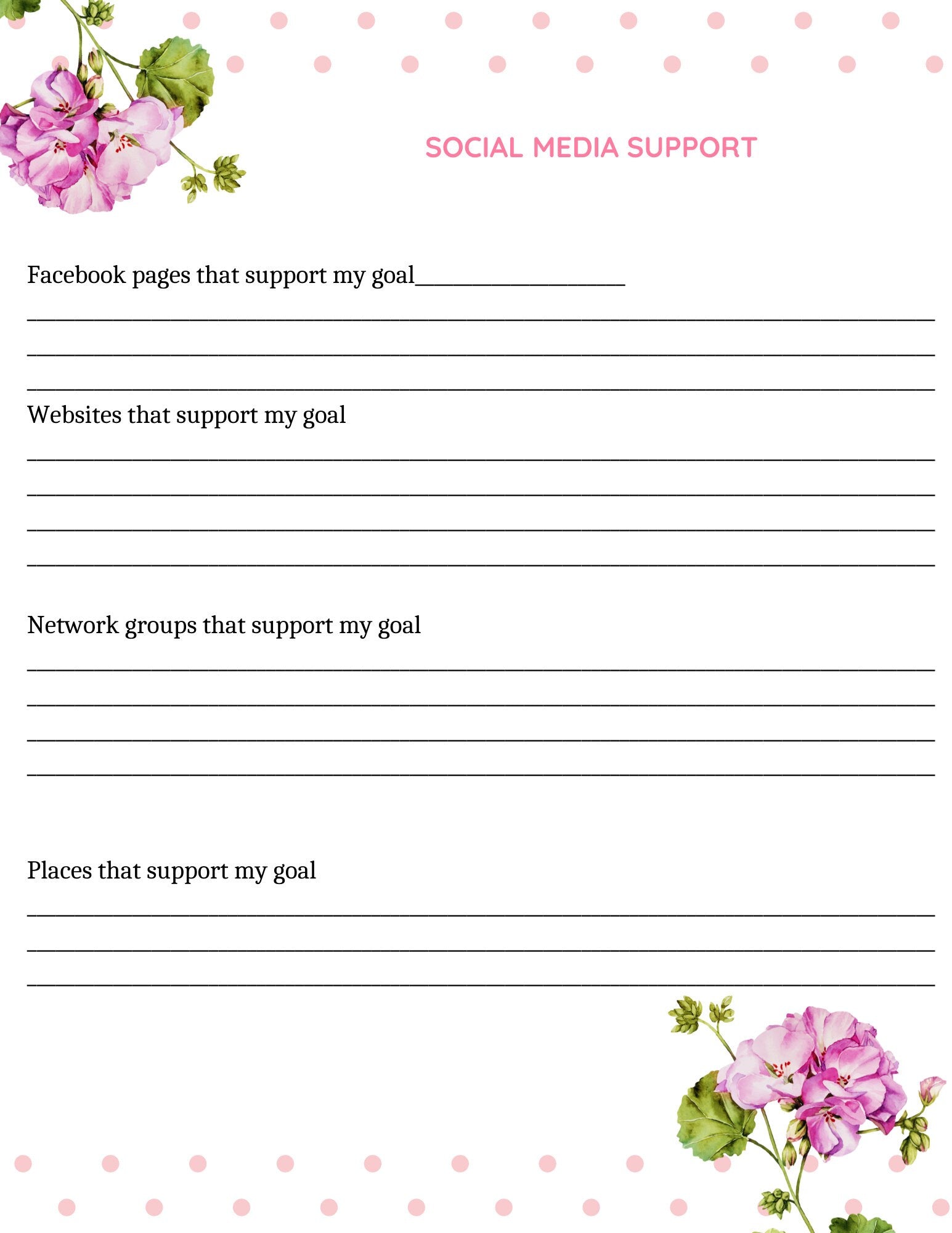 Goals Sheet