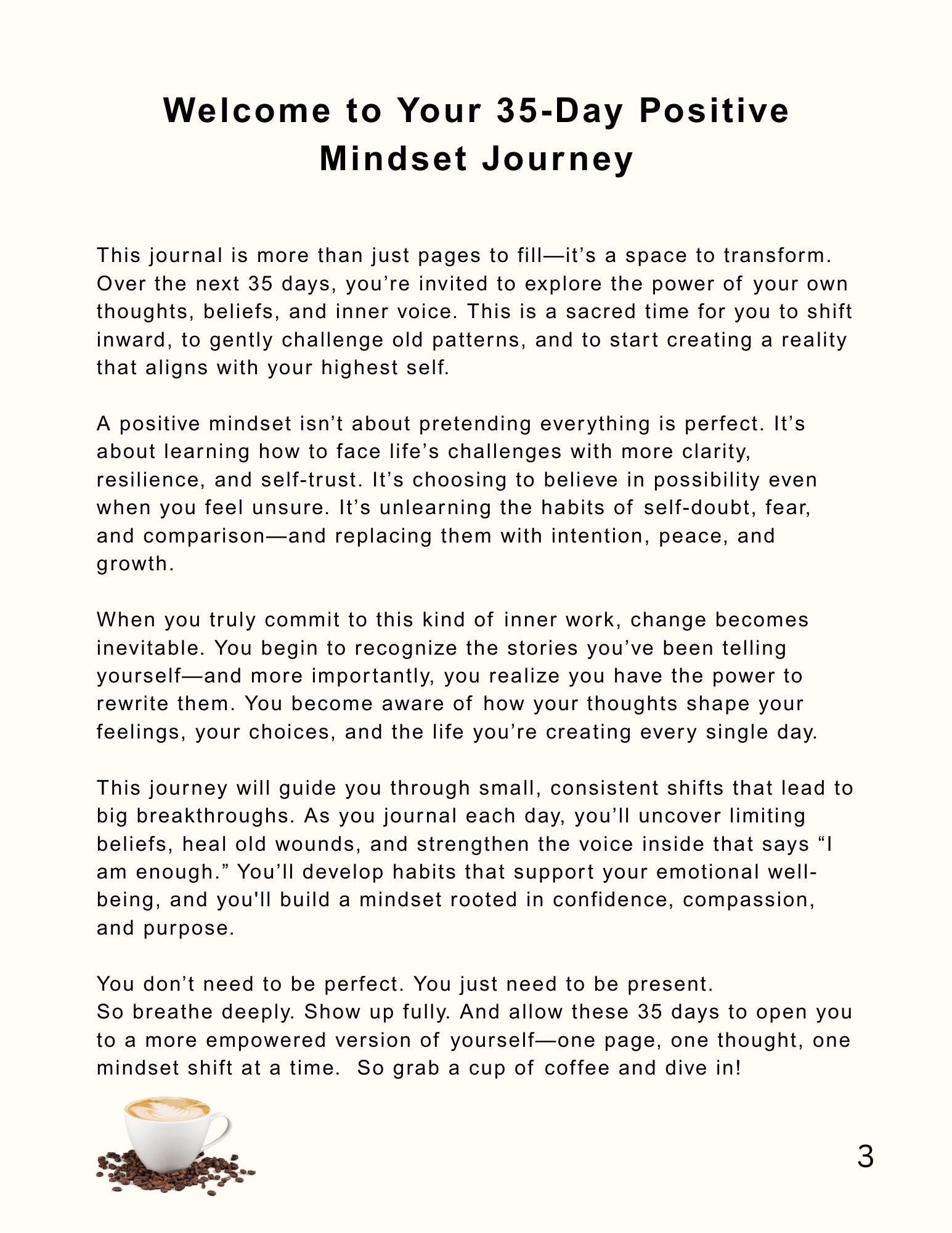 35 Days of Positive Mindset Journal