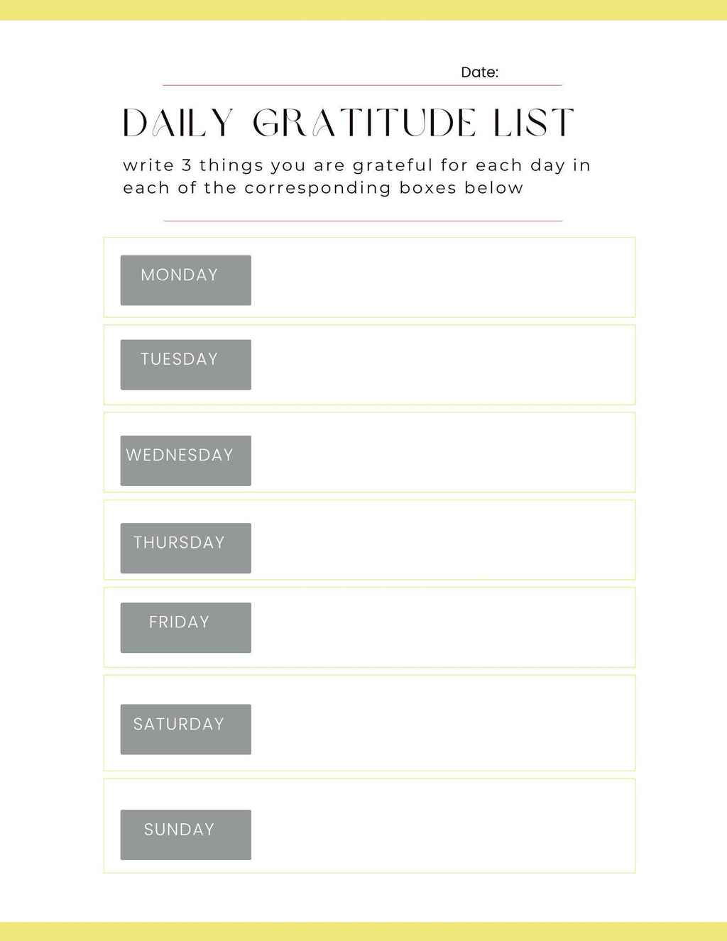 Gratitude Journal & Daily List