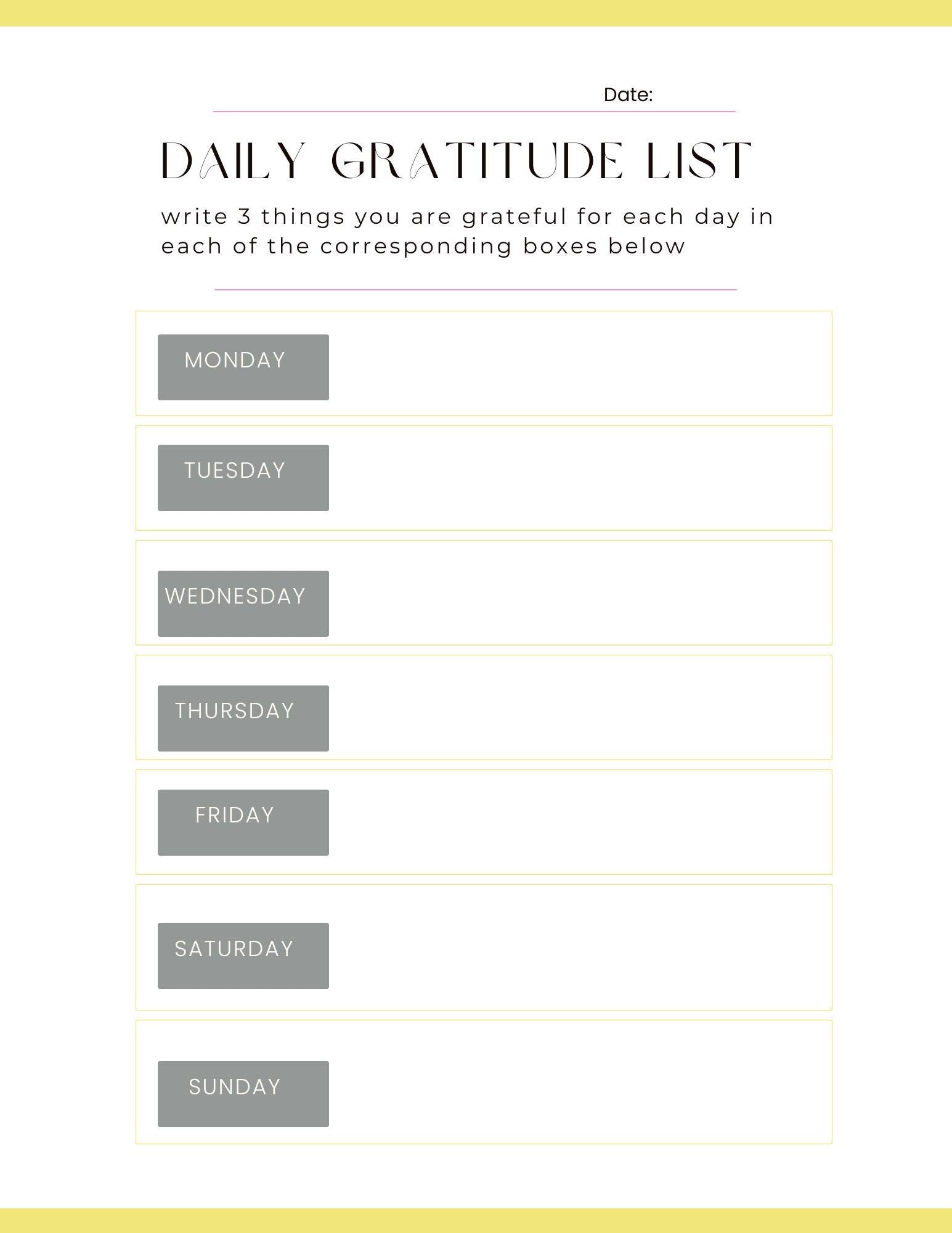 Gratitude Journal & Daily List