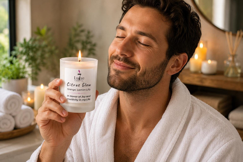 Citrus Glow | Soy Coconut Candle 8oz | Lemon Jasmine Bamboo | Clean Burn Luxury | Frosted White Jar | Cotton Wick | Affirmation Candle