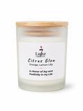 Citrus Glow | Soy Coconut Candle 8oz | Lemon Jasmine Bamboo | Clean Burn Luxury | Frosted White Jar | Cotton Wick | Affirmation Candle