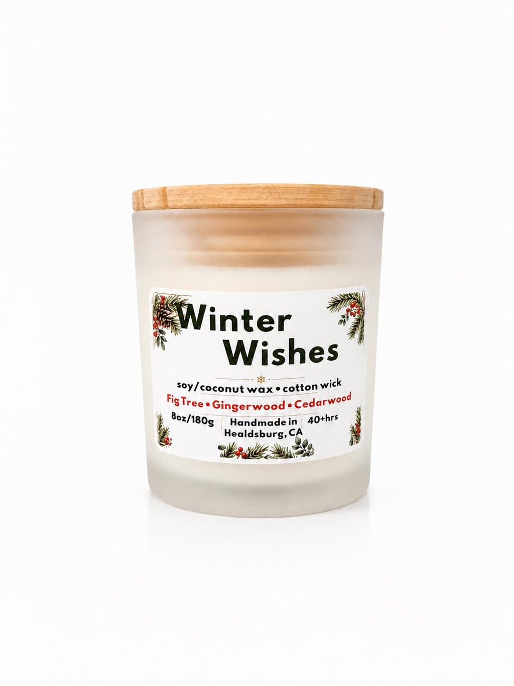 Winter Wishes | Fig Tree, Gingerwood & Cedarwood | 8 oz Soy Coconut Candle