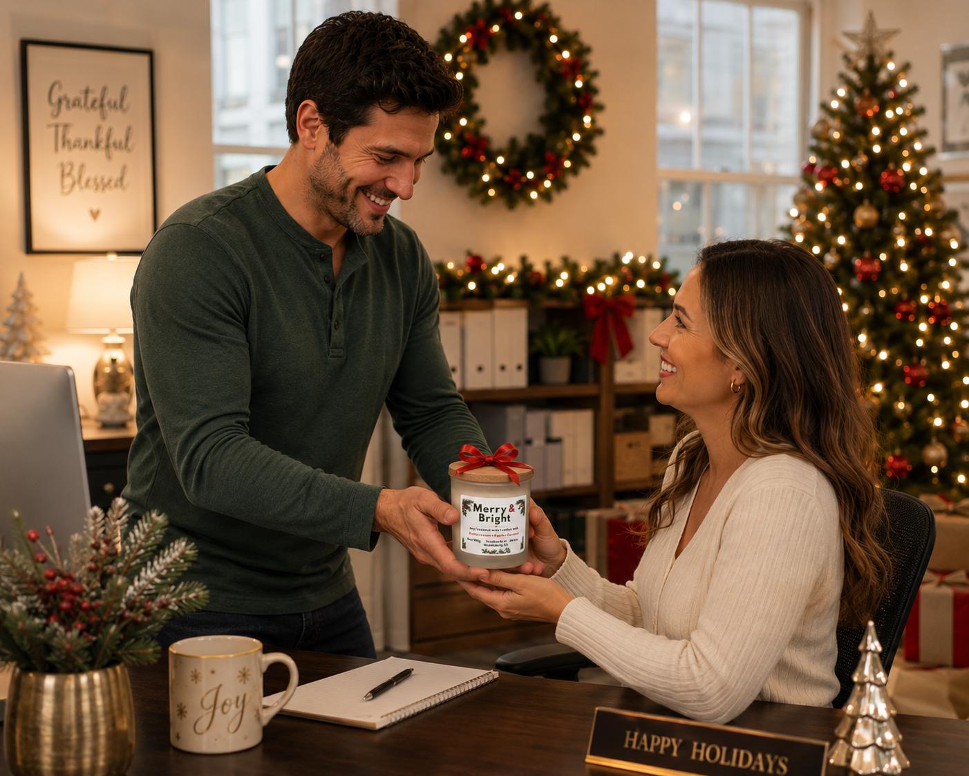 Merry and Bright | Buttercream, Hot Apple Pie & Caramel Apple | 8 oz Soy Coconut Candle