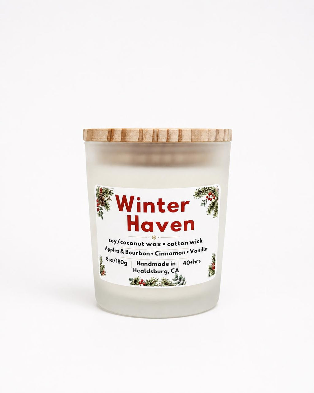 Winter Haven | Apples and Bourbon, Cinnamon & Vanilla | 8 oz Soy Coconut Candle