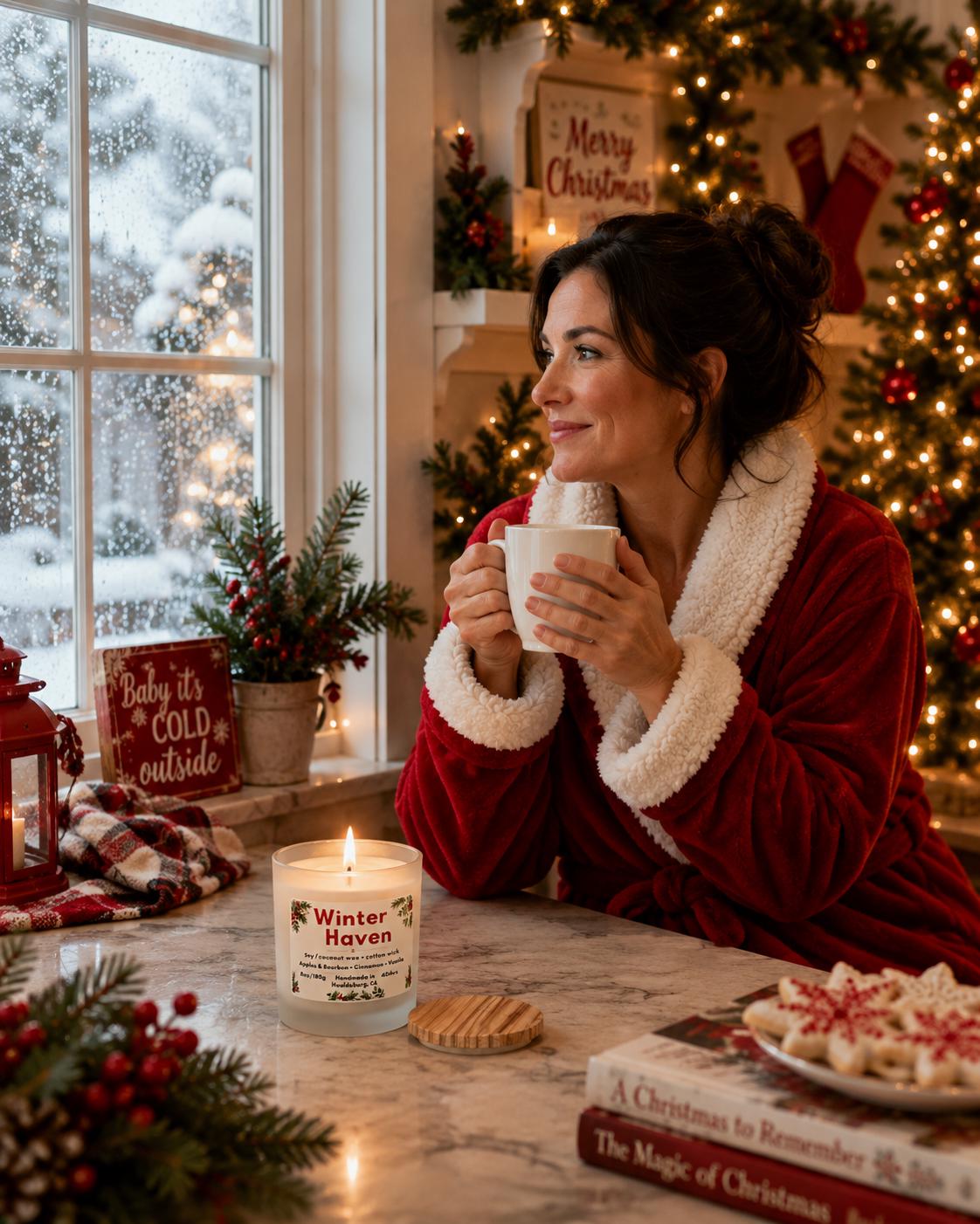 Winter Haven | Apples and Bourbon, Cinnamon & Vanilla | 8 oz Soy Coconut Candle