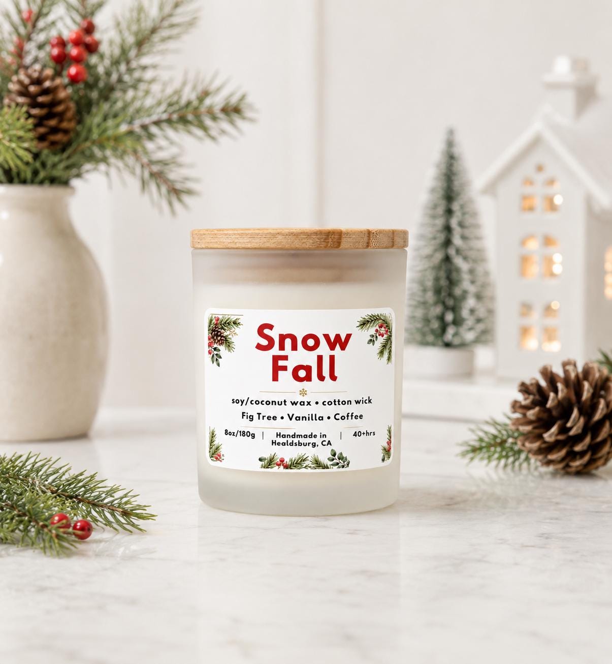 Snow Fall | Fig Tree, Vanilla and Coffee | 8 oz Soy Coconut Candle