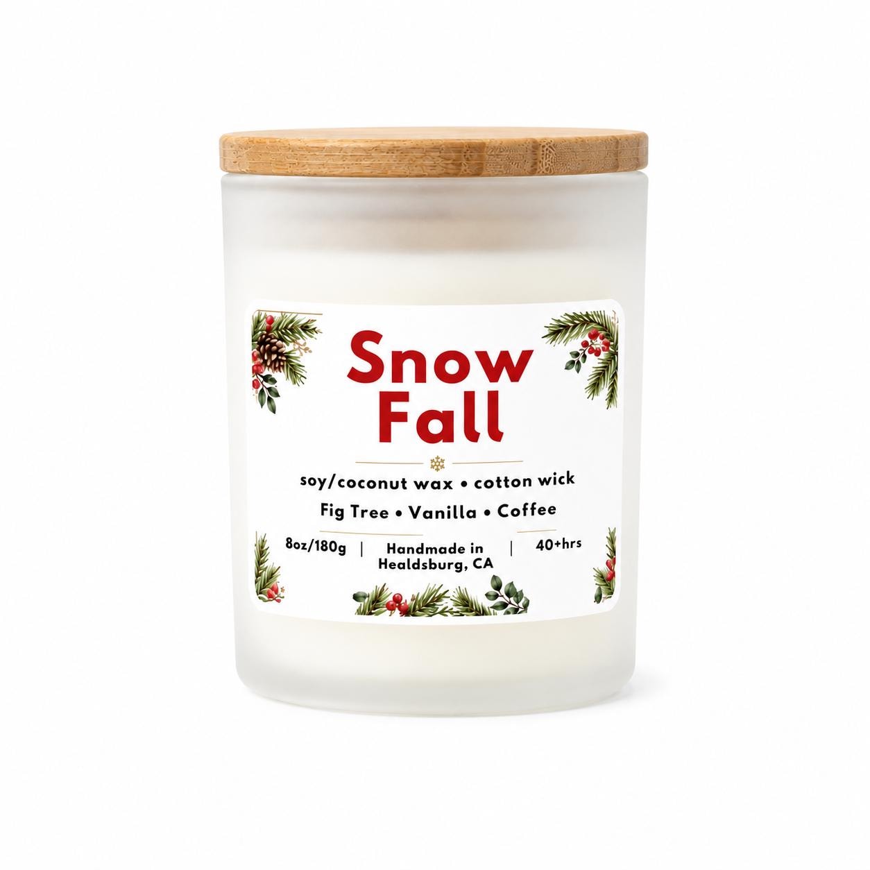 Snow Fall | Fig Tree, Vanilla and Coffee | 8 oz Soy Coconut Candle